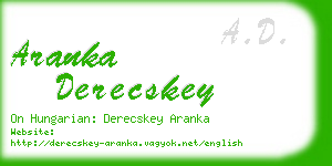 aranka derecskey business card